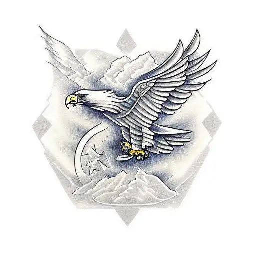 Eagle From Chest To Shoulder
