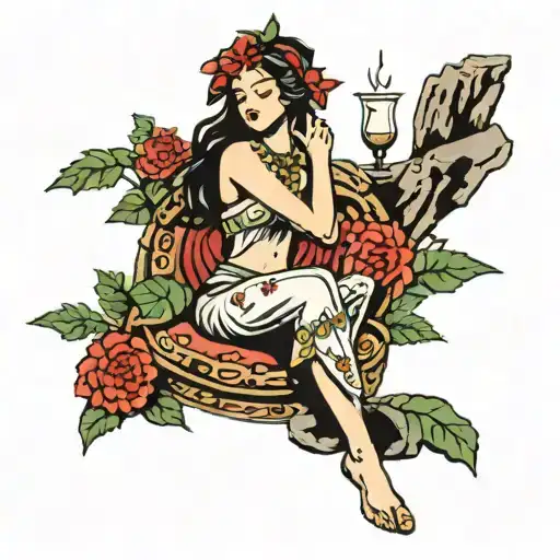 The Virgo Maiden With Pieces Of Rocks Floating Around