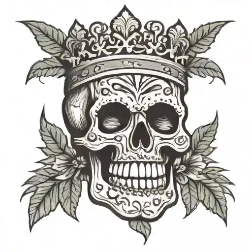 Mexican Skull And Crown Of Thorns