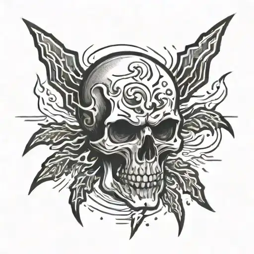 Skull And Thunder Storm