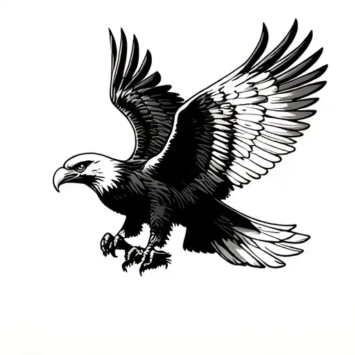 Eagle Landing Open Wings