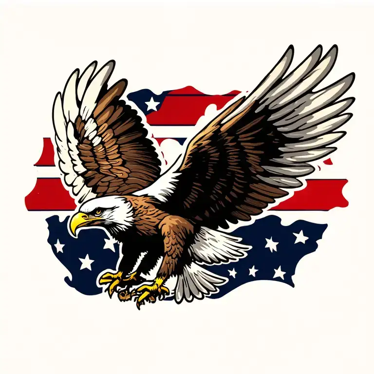 Eagle Landing Open Wings