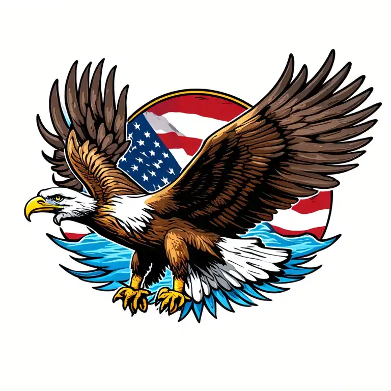 Eagle Landing Open Wings