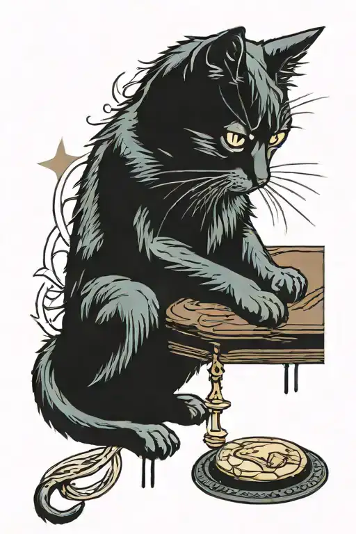 Cat Praying To Jesus Christ