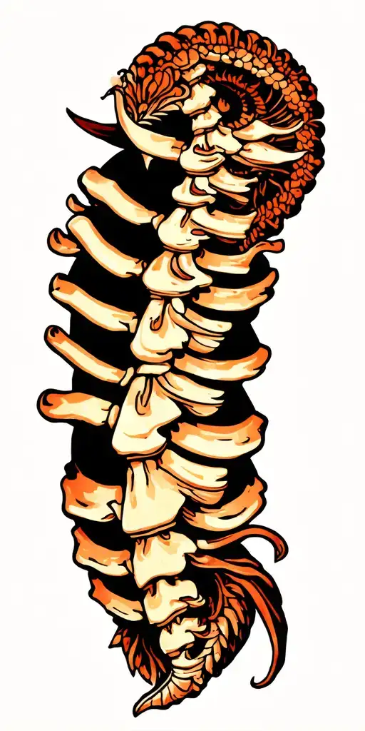 Sea Animal Spine Tatoo Inspired