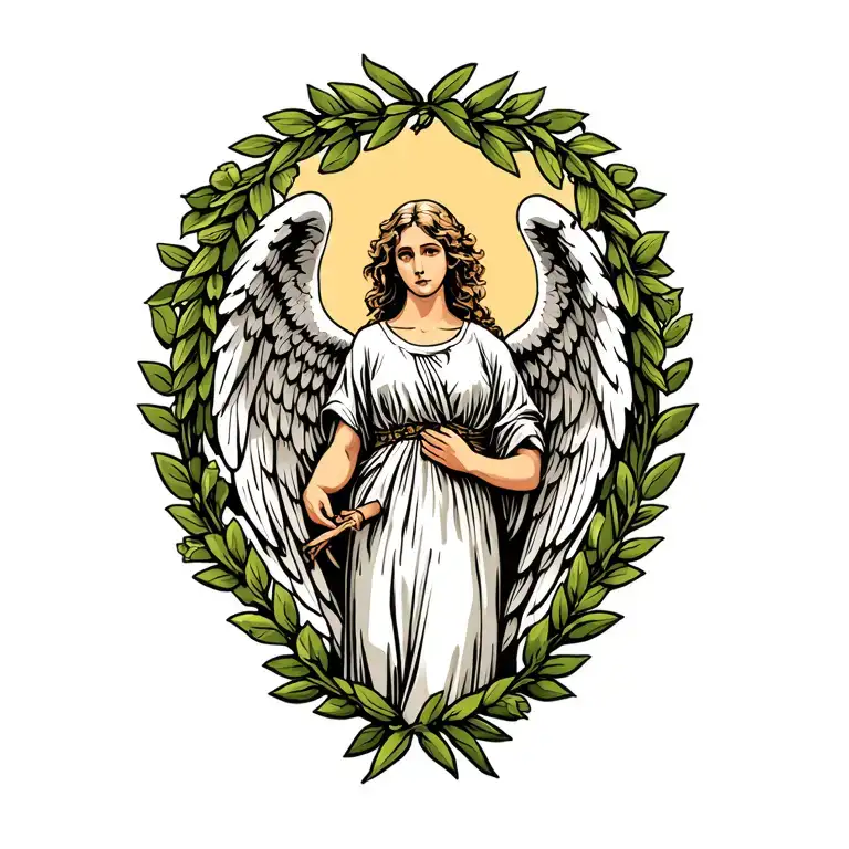 Angel In Laurel Wreath