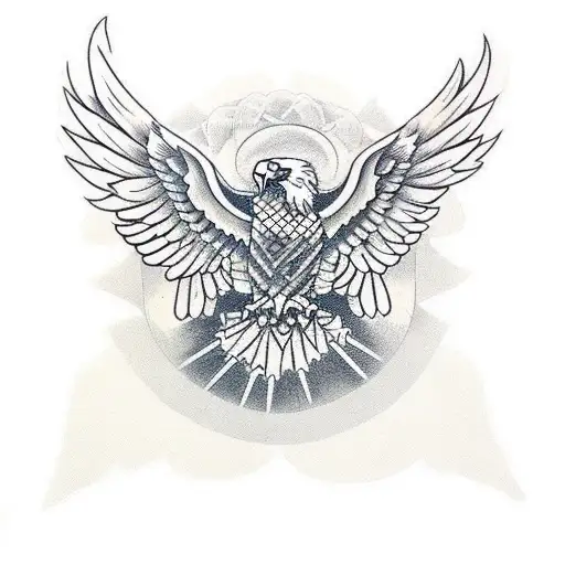 White Eagle With Christian Cross
