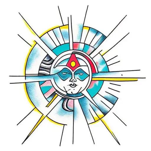 Geometric Ancient Sun Asymmetric