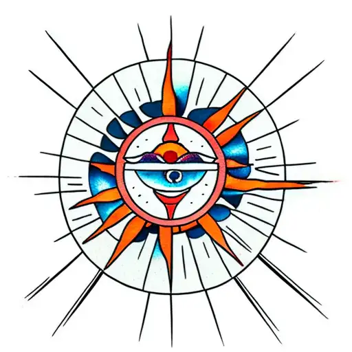 Blind Red Stone Sun Asymmetric