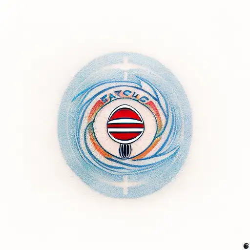 A Minimalist Tattoo Of A Soccer Player Kicking A Ball With The Ac Milan Logo On Their Jersey