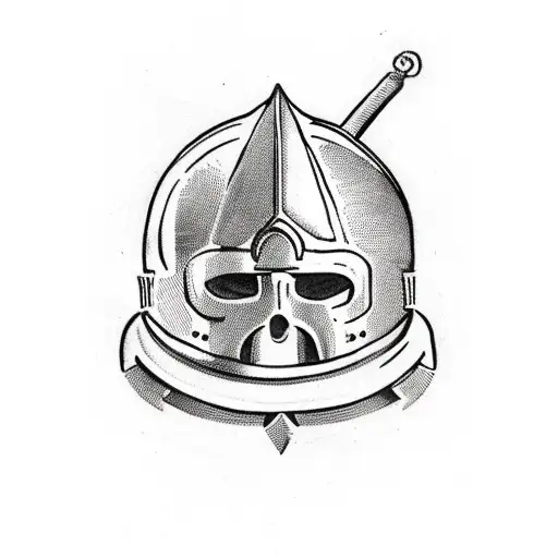 A Bible With A Warrior's Helmet Resting On Top