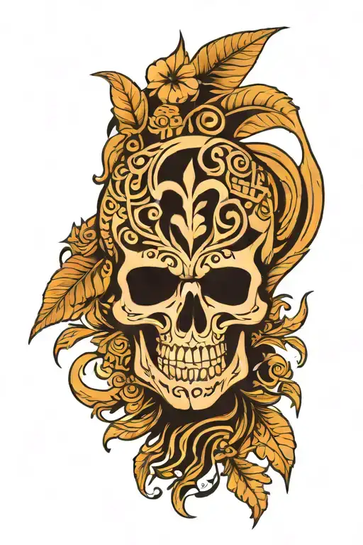 Skull Maori Design