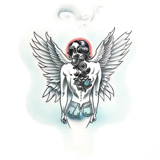 Fallen Angel Worded Out With Roses