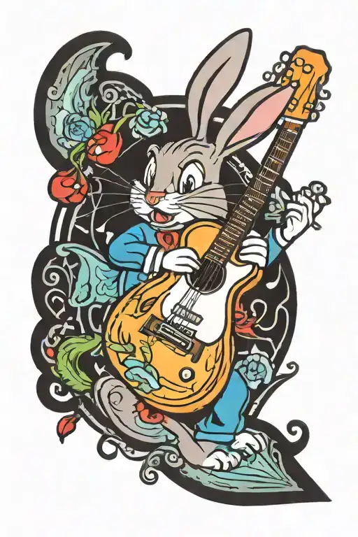 Guitar And Bugs Bunny Rabbit