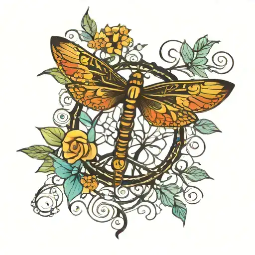 Tree Of Life Dragonfly Peace Sign