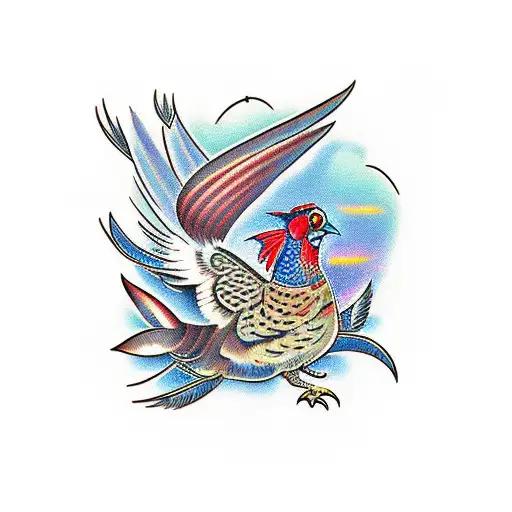 Cartoon Pheasant With Shotgun