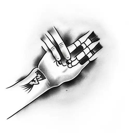 Hand Holding A Black Towel