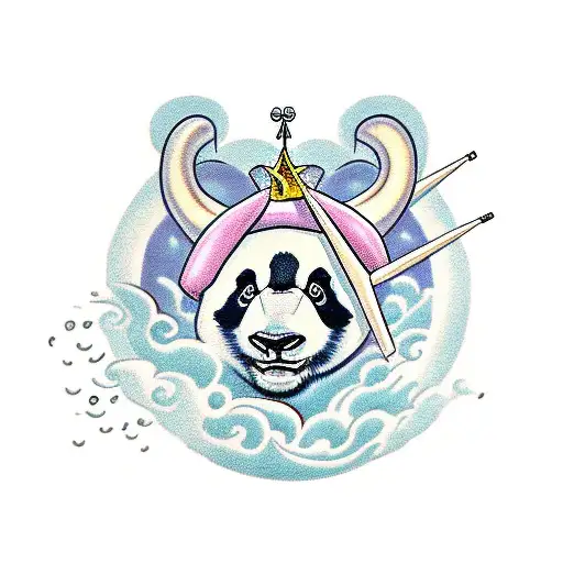 A Panda And Triceratop