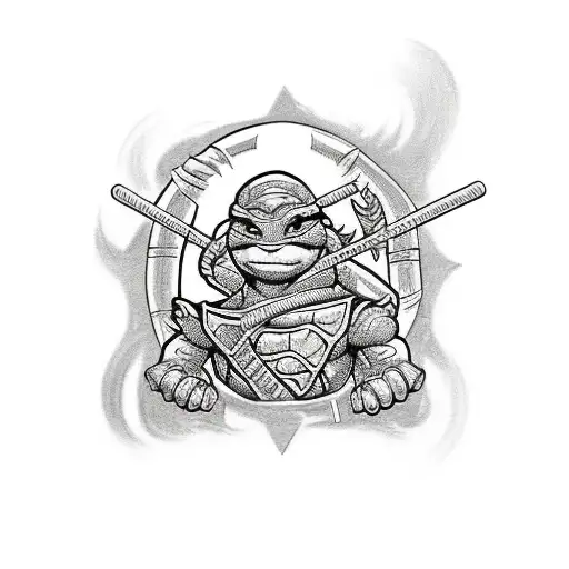 Ninja Turtle Miguel Angel Tunic With Nunchucks