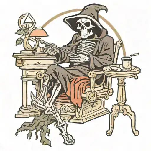 Grim Reaper Getting A Pedicure Theme