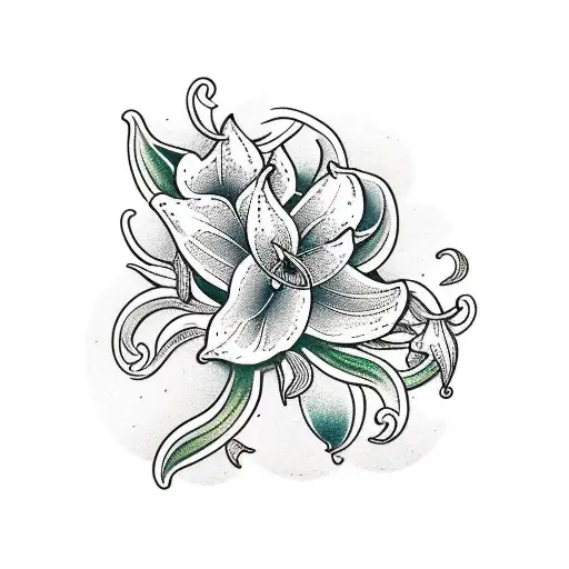 Lily Of The Valley Flowers Arranged In The Shape Of A Vintage Botanical Illustration