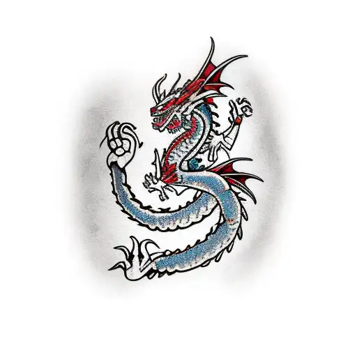 Dragon Forearm Tattoo With Two Spins Around The Forearm