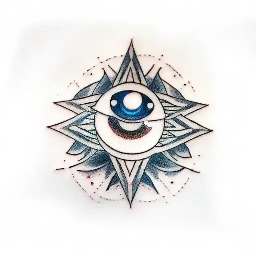 A Traditional Tattoo Featuring Sasuke's Eyes And Black Flames