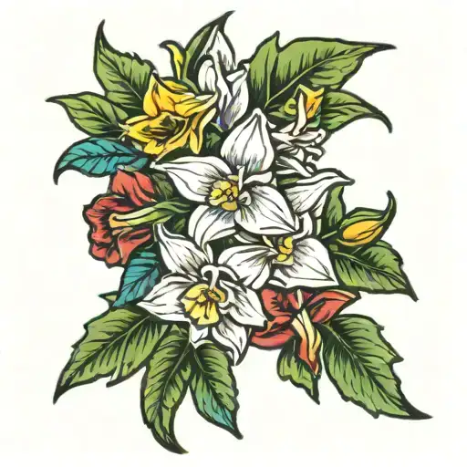 Larkspur And Daffodil Flower Bracelet Style