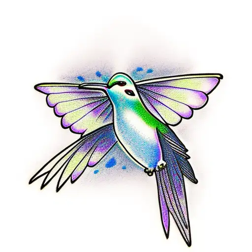 Black Purple Colibri With A Blue Square Bordering The Colibri