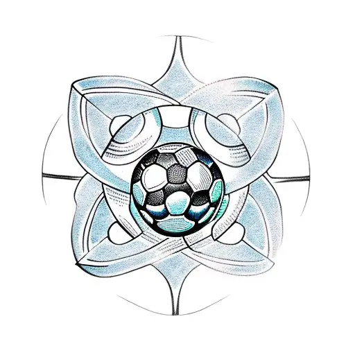 Soccer Ball Intertwinned With An Anchor