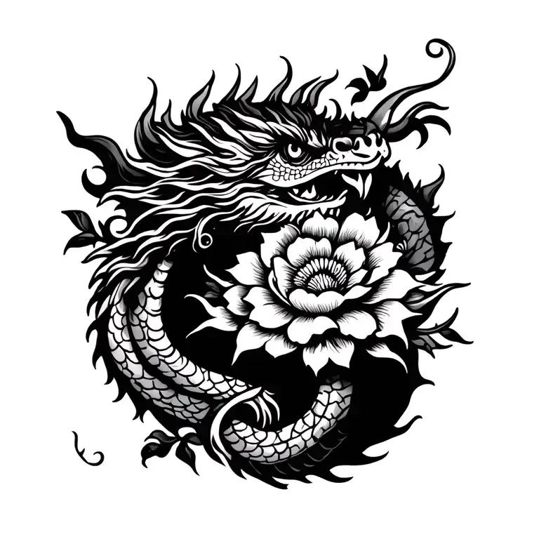 Flower And Dragon