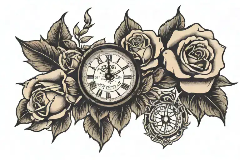 Clock Inside A Rose