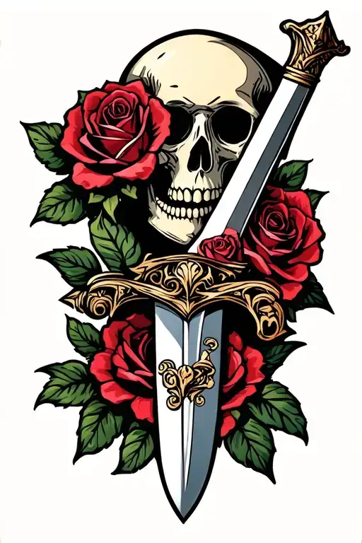 Skull Roses Sword Fore Arm