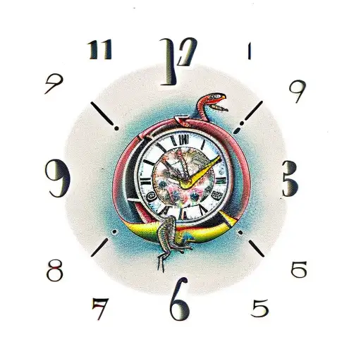 Lizard Trapped Inside A Broken Clock