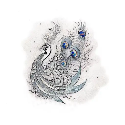 Neo Traditional Peacock With Intricate Details For Forearm