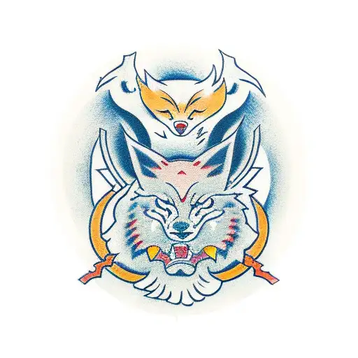 A Traditional Japanese Yakuza Symbol Incorporating A Fox Motif