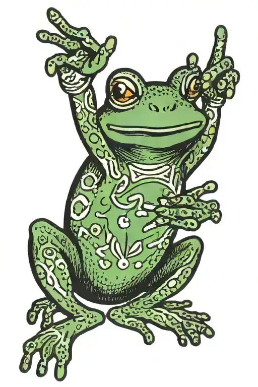 Frog Holding Up Peace Sign