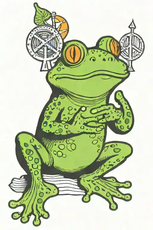 Frog Holding Up Peace Sign