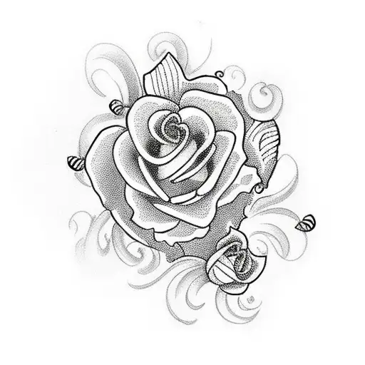 Ring Of Roses With A Butterfly In The Center