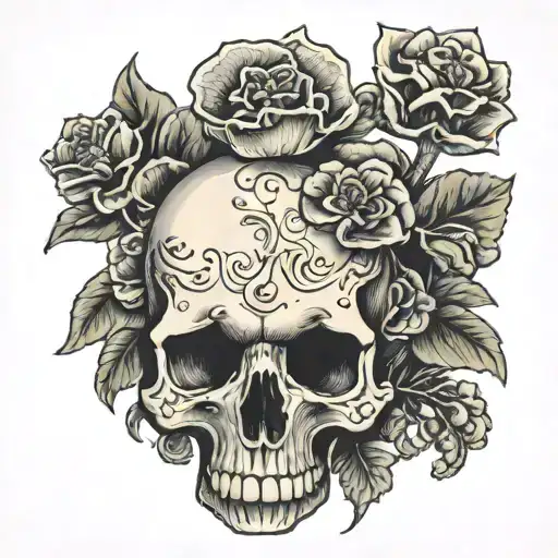 Skull With Fungi Growing