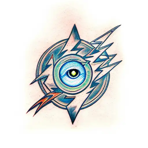 Storm With Evil Eye Lightning Bolts