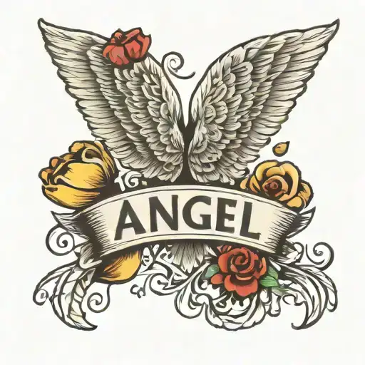 Angel Wings With Nan Text