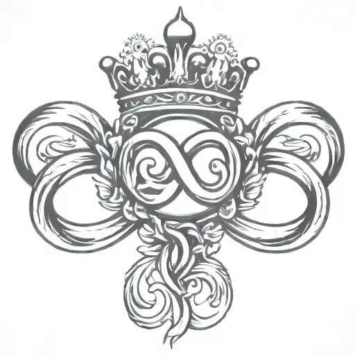 Infinity Symbol Intertwined With A Crown