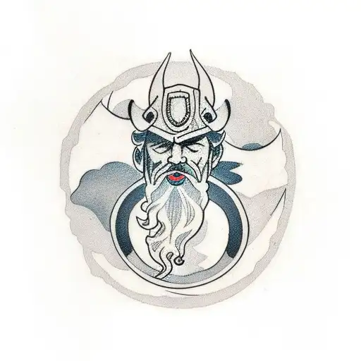 Norse Viking Artwork As A Lower Leg Sleeve