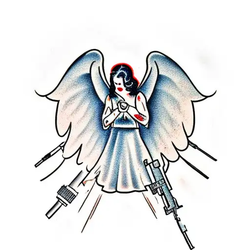 Angel Shooting A Gun