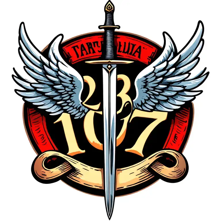 Numbers 23 7 And 10 With Sword With Even Wings