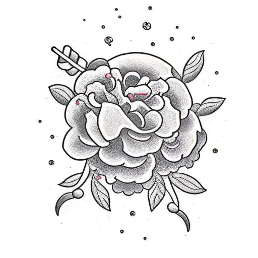 Anchor Surrounded By Beautiful Peonies