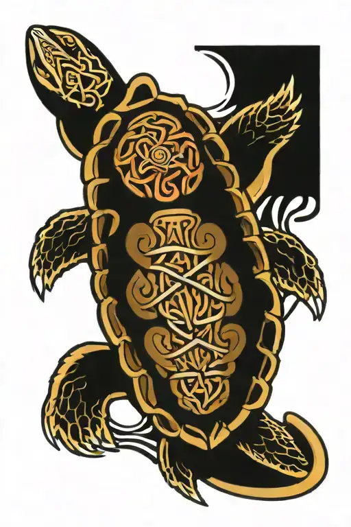 Celtic Turtle Swimming