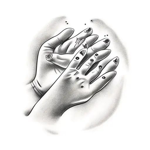 Hand Of A Girl Splitting His Flesh Whit Her Fingers To Have A Look At His Dark Heart