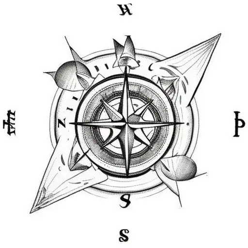 A Mystical Island Surrounded By A Compass Rose And Adorned With Beautiful Calla Lilies